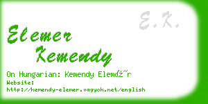 elemer kemendy business card